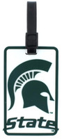 Michigan State Spartans White Rubber Luggage Tag
