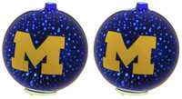 Michigan Wolverines Evergreen Stargazing Light Up Ornament Set of 2