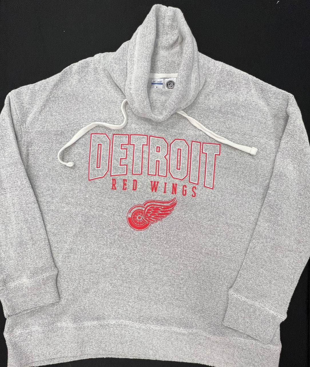 Detroit Red Wings Women's Heathered Grey Funnel Neck Sweatshirt