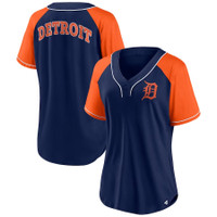 Detroit Tigers Fanatics Branded Women's Ultimate Style Raglan V-Neck T-Shirt - Navy