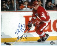 Adam Oates Autographed Detroit Red Wings 8x10 Photo w/ "HOF 12"