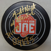 Darren McCarty Autographed Farewell to the Joe Official Game Puck w/ "Fight Night at the Joe 3/26/97"