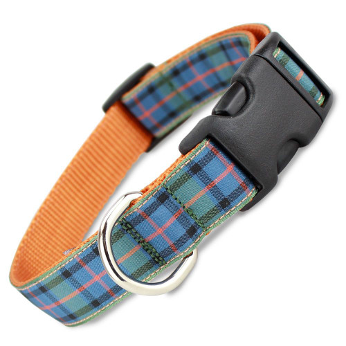 Plaid Dog Collar, Flower of Scotland Tartan, Quick Release Collar