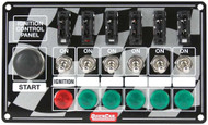 Ignition Panel Checker Flag Momentary Button 6 Switch Fused with Lights