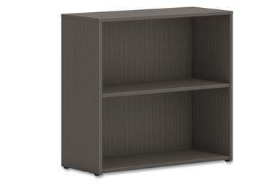 HON Bookcase, Two-Shelf/1 Adjustable, 30w x 13d x 29h, Slate Teak