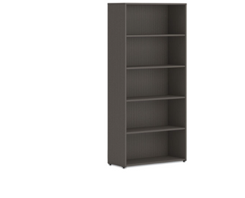 HON Bookcase, Five-Shelf/4 Adjustable, 30w x 13d x 65h, Slate Teak