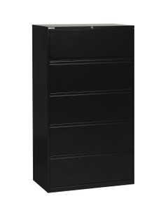 36" WIDE 5 DRAWER LATERAL FILE WITH CORE-REMOVEABLE LOCK & ADJUSTABLE GLIDES