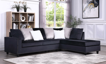 CINDY 2PC SECTIONAL BLACK