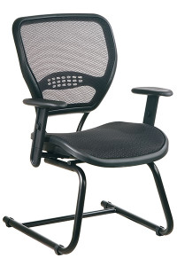 Professional Dark Air Grid® Seat and Back
Visitors Chair
• Breathable Dark Air Grid® Seat and Back
  with Built-In Lumbar Support
• Height-Adjustable Arms with PU Pads
• Heavy Duty Black Finish Sled Base
• This product has achieved GREENGUARD certification
