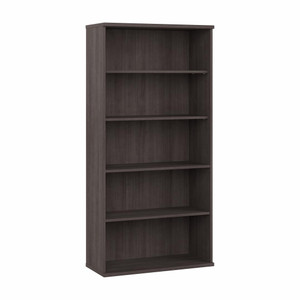 BUSH Tall 5 Shelf Bookcase, Gray