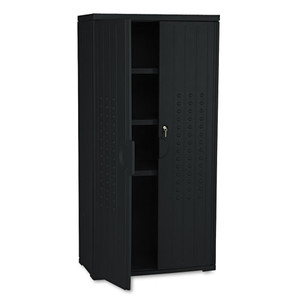 ICEBERG Rough n Ready Storage Cabinet, Three-Shelf, 33 x 18 x 66, Black