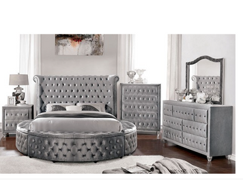 DELILAH KING SIZE 4 PIECE BED SET, GRAY