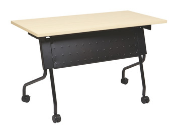 Office Star 4' Black Frame with Maple Top Rectangle Top - 4 Legs x 48" Table Top Width x 24" Table Top Depth x 1" Table Top Thickness - 29.5" Height - Yes - Maple Top, Black Frame - Polyvinyl Chloride (PVC)