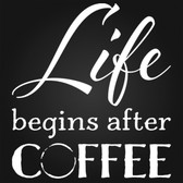 LIFE BEGINS AFTER COFFEE vinyl wall sticker kitchen cafe
