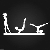Gymnastics balance beam girl trio vinyl wall sticker #1