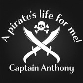 PIRATE'S LIFE FOR ME custom name personalised vinyl wall sticker skull swords