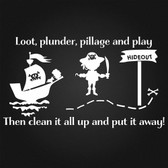 PIRATE PLAY vinyl wall sticker for nursery play room fun child