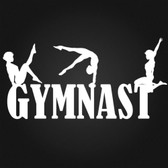 GYMNAST vinyl wall sticker word + action trio girl bedroom playroom decor decal