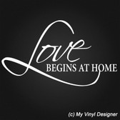 LOVE BEGINS AT HOME vinyl wall sticker saying words family quote decal decor