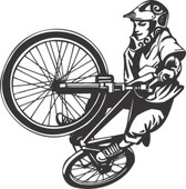 BMX bike stunt extreme action vinyl wall sticker boy bedroom bicycle decal
