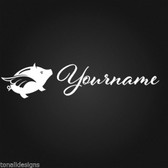 FLYING PIG custom name personalised vinyl sticker for wall window device car