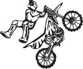 Motocross motorcycle stunt dirt bike freestyle action vinyl wall art sticker 98