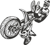 Motocross motorcycle stunt action vinyl wall sticker bedroom garage man cave #24