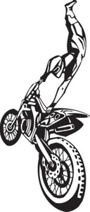 Motocross motorcycle dirt bike freestyle action stunt vinyl wall sticker decal #19