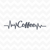 Coffee Heartbeat vinyl wall art sticker for office home kitchen cafe cannister