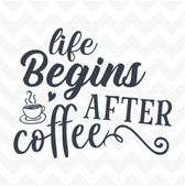 Life Begins After Coffee vinyl wall art sticker for office home kitchen cafe #2