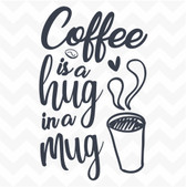 Coffee is a Hug in a Mug vinyl wall sticker home words saying kitchen cafe bar