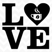 LOVE COFFEE vinyl wall art sticker decal suit wall door laptop kitchen removable