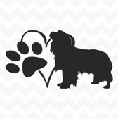 King Charles Spaniel Heart Dog Paw vinyl sticker decal wall window car kennel
