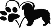 Maltese Terrier Heart Dog Paw vinyl sticker decal pet love for wall car kennel