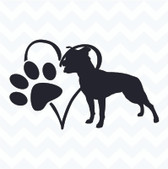 Staffordshire Heart Dog Paw vinyl sticker decal pet love for wall car kennel