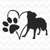 Border Collie Heart Dog Paw vinyl sticker decal pet love for wall car kennel