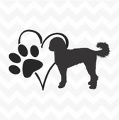 Labradoodle Heart Dog Paw vinyl sticker decal pet love for wall window car kennel