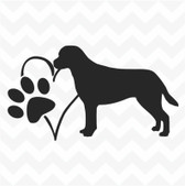 Labrador Heart Dog Paw vinyl sticker decal pet love suit wall window car kennel