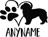 Maltese Terrier Personalised Heart Dog Paw custom name vinyl sticker wall car
