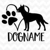 Kelpie personalised Heart Dog Paw custom name vinyl sticker wall car pet DIY