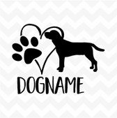 Beagle Personalised Heart Dog Paw custom name vinyl sticker wall car DIY