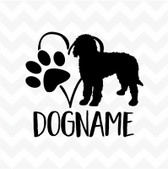 Labradoodle personalised Heart Dog Paw custom name vinyl sticker wall car DIY
