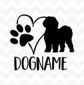 Shih Tzu Personalised Heart Dog Paw custom name vinyl sticker wall car