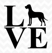 Great Dane Love vinyl sticker decal dog pet for home wall car kennel