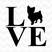 Yorkshire Terrier Yorkie Love vinyl sticker decal dog pet home wall car kennel