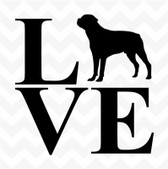 Rottweiler Love vinyl sticker decal dog pet for home wall car kennel