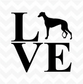 Greyhound Love vinyl sticker decal dog pet for home wall car kennel
