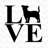 Jack Russel Terrier Love vinyl sticker decal dog pet for home wall car kennel