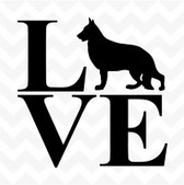German Shepherd Love vinyl sticker decal dog pet for home window wall car kennel