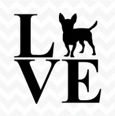 Chihuahua Love vinyl sticker decal dog pet suit home wall window car kennel